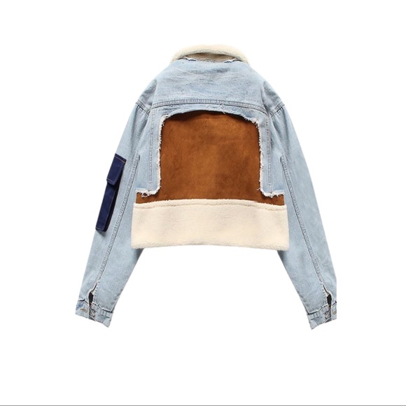 Lamb Denim Patchwork Coat - Picture 3 of 4